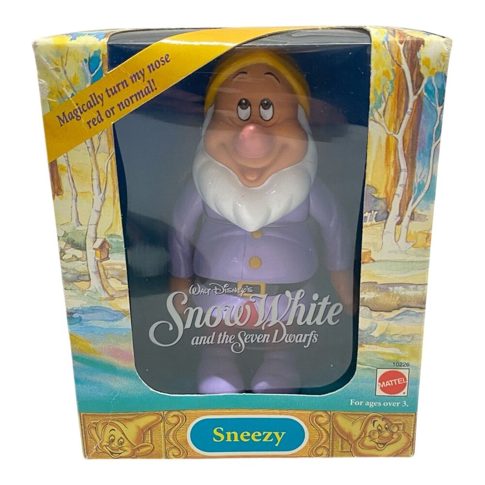 1992 Mattel Disney Snow White and the 7 Dwarfs Sneezy Doll Magic Color Change